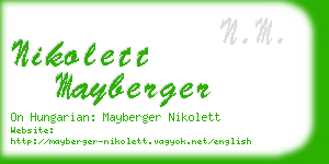 nikolett mayberger business card